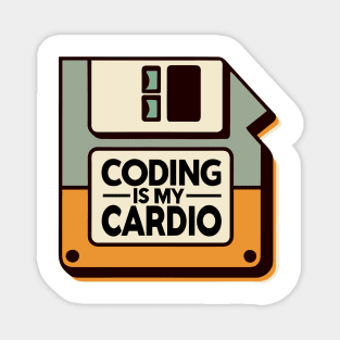 Coding Is My Cardio | Retro Hacker Style Magnet
