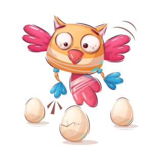 Funny Cute Owl dropping eggs T-Shirt