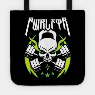 PWRLFTR / Powerlifter (Kettlebell Skull Cross Barbell) Green Blaze Tote