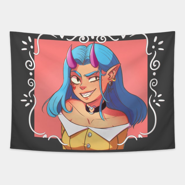 Demon Girl Tapestry by Fazara