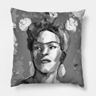 Frida Kahlo Black and White 7 Pillow