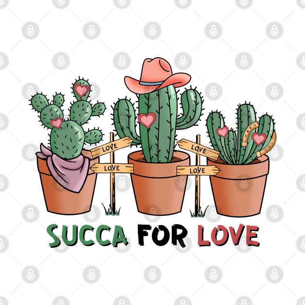 Succa For Love - Cute Succulent Plant Valentine Design by qpdesignco