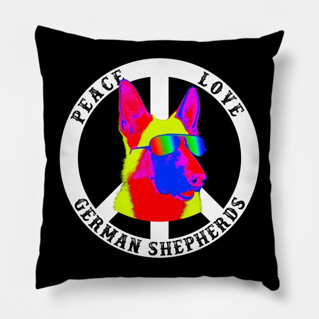 Peace Love German Shepherd Pillow by RogueStarCreations