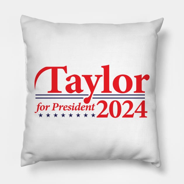 Taylor For President 2024 Pillow by RansomBergnaum