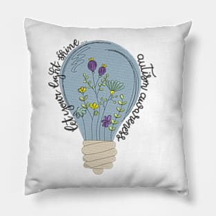 Flower embroidered lamp shade Pillow