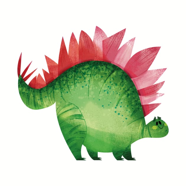 Happy Stegosaurus Dinosaur by Geeksarecool