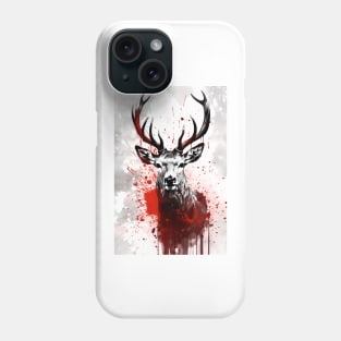 Red Deer Ink Painting Phone Case