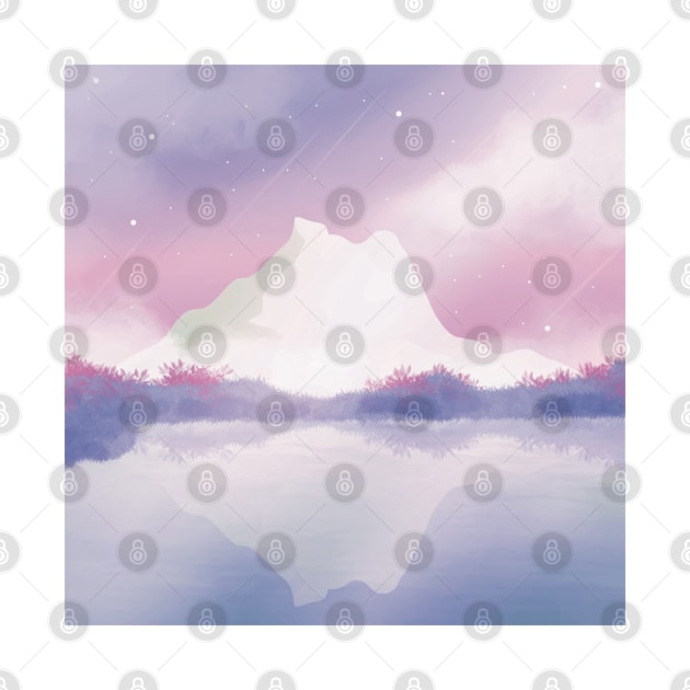 Beautiful Purple Snow Mountain by mil.creates