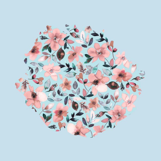 Tropical flowers Light blue by ninoladesign