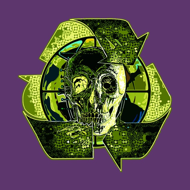 Recycle or Die Skull by Mudge