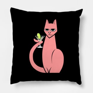 Cat w/ Martini Pillow