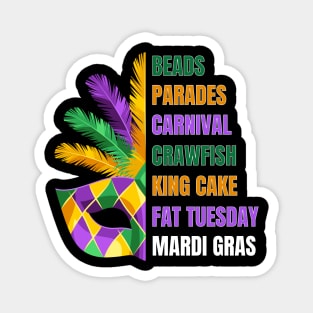 Fun Mardi Gras Beads Crawfish Parade Magnet