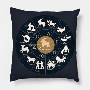 Capricorn, Zodiac, Astrology, Horoscope, Stars, Sun-and-moon. Birthday, Valentines-day, Holidays, Pillow