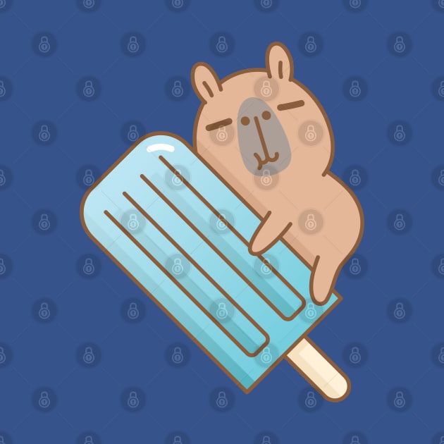 Capybara and blue ice pop by Noristudio