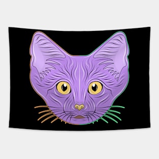 purple sand cat face Tapestry