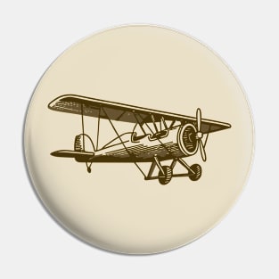 Line art of a Biplane Pin