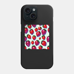 Realistic Strawberry Pattern Watercolor Painting Phone Case