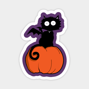 Pumpkin Bat Kitty Magnet