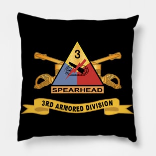 3rd Armored Division w Br - Ribbon -  SSI X 300 Pillow