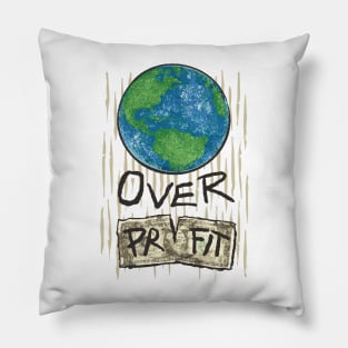 Planet Over Profit Earth Day 2024 Environmental Awareness Pillow