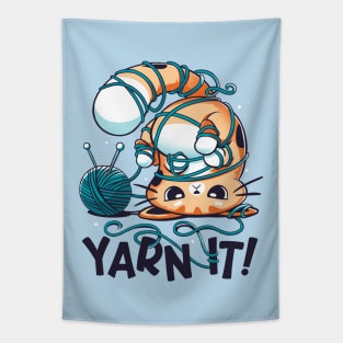 Yarn It! - Cute Silly Cat Tapestry