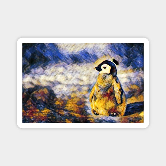 Penguin Painting Magnet by FullMoon