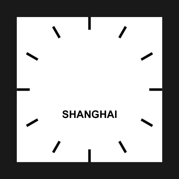 SHANGHAI Time Zone Wall Clock by ghjura