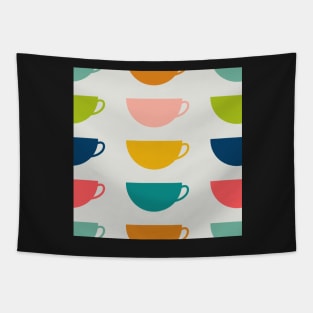 Rainbow Coffee Cups Tapestry