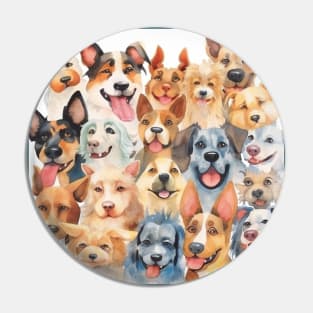 Water Color World of Dogs Pin