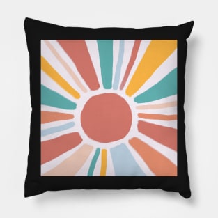 colorful abstract boho sunshine Pillow