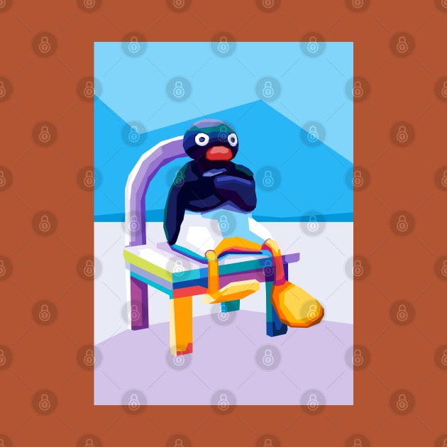 Angry Pingu Meme Pop Art by SiksisArt