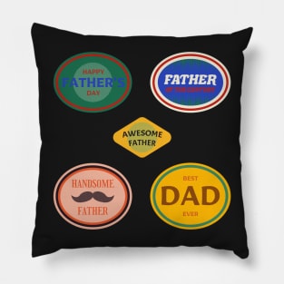 Fathers Day Sticker Set Pillow