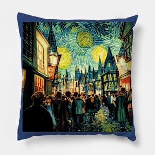 Starry Night in Diagon Alley Pillow