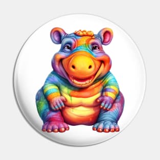 Rainbow Baby Hippo Pin