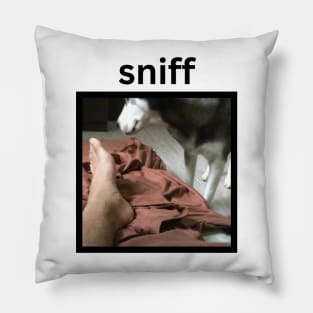 Funny Weird Cute Husky Dog Sniffing Foot Pillow