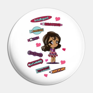 Latina Girl Pin