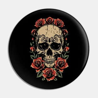 skull and roses Pin