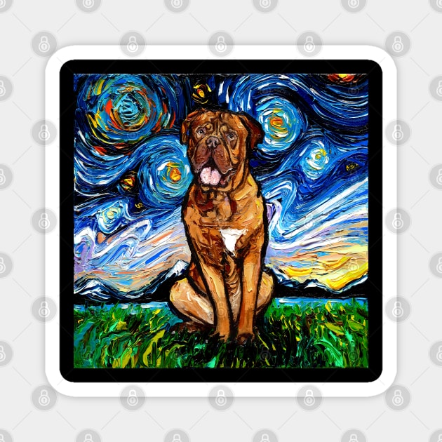 Dogue de Bordeaux Night Magnet by sagittariusgallery