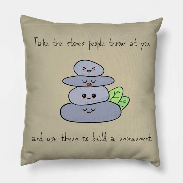 Stone Monument Chibi Pillow by Lookify
