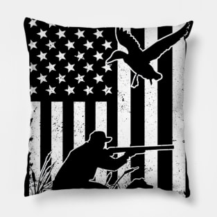 Duck Hunting USA Flag Waterfowl Geese Pillow