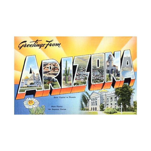 Vintage Greetings From Arizona Travel by pdpress