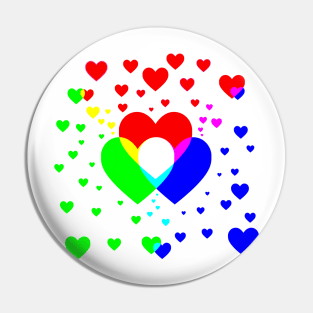Field of hearts pride pattern in white Pin