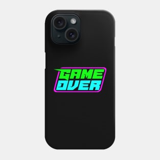 Game over vintage 80s eighties neon retro video game Phone Case