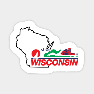 Wisconsin License Plate Wi Outline Black Magnet