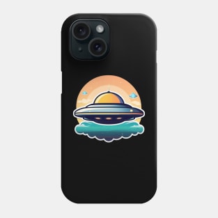 Flying saucer over cloud Phone Case