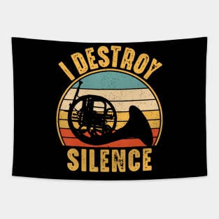 Funny Musicians I Destroy Silence French Horn Tapestry