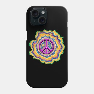 colorful glowing peace sign Phone Case