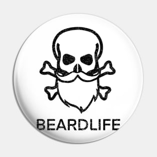 Skull and Beard Beardlife - Black Pin