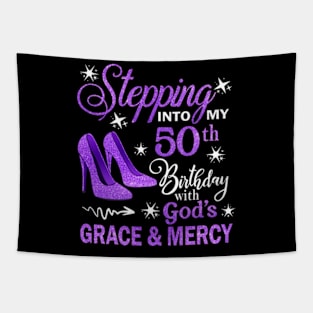 Stepping Into My 50th Birthday With God's Grace & Mercy Bday Tapestry