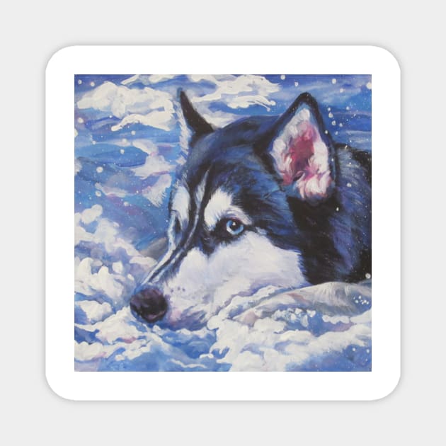 Siberian Husky Fine Art Painting Magnet by LASHEPARD